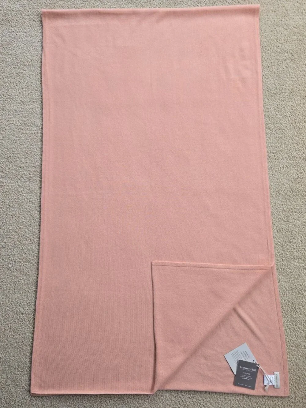 NWT Garnet Hill Cashmere Scarf Pink Knit - Picture 12 of 16